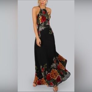 ASOS beautiful Floral Halter Neck Maxi Dress